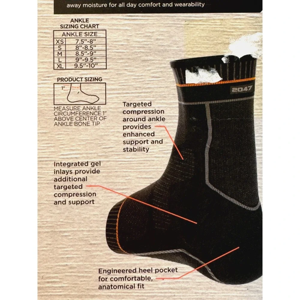 NEW Shock Doctor Ultra Compression Knit Ankle Support w/ Gel Support Size Large